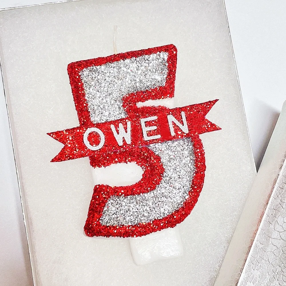 New! Personalized Name Candle Number Customized Birthday Candle Cake Topper Gift